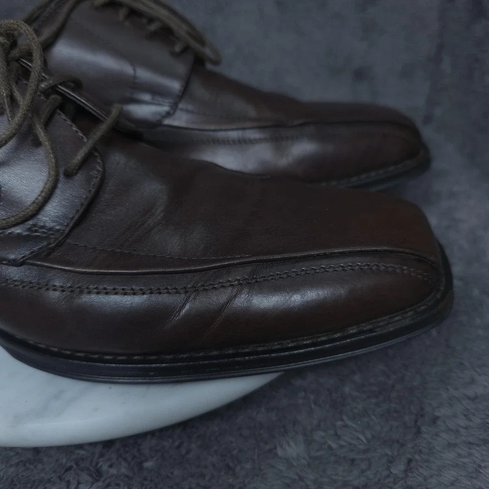 Johnston & Murphy Shoes Mens 9 Brown Leather Derby Oxford Dress Square Toe